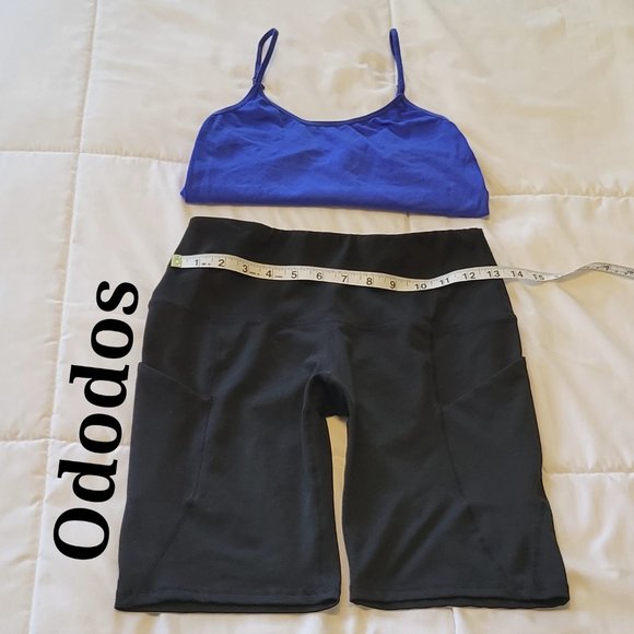 Ododos black hiking, yoga, running, athletic, bike shorts with  pockets Sz: S - Picture 2 of 7